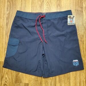 Vintage Mossimo Shorts Swim Trunks Men 38 Blue Pocket Y2K 2005 Surf‎ Wear